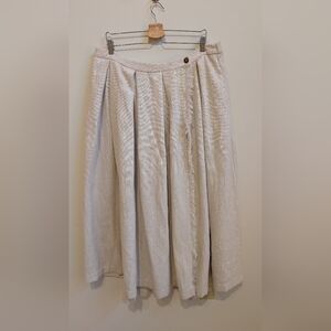 Sunday in Brooklyn Cream Pleated Maxi Blanket Skirt | Size 1X | Anthropologie